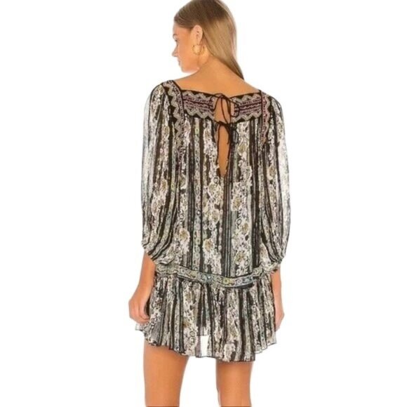 Free People Womens Sheer Floral Dance Magic Embroidered Tunic Dress Size Small - Picture 2 of 10